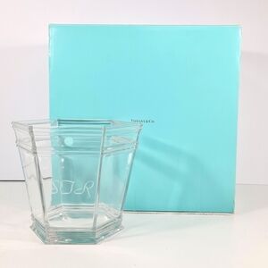 Tiffany & Co. Windham Crystal Ice Bucket Champagne Cooler Hexagonal Monogrammed